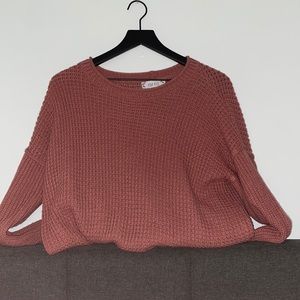 Pink rose knitted sweater